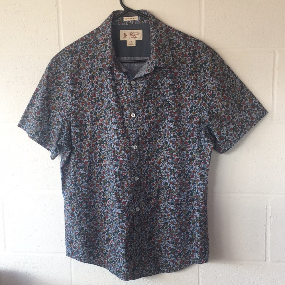 Penguin Heritage Slim Fit Short Sleeve Button Down